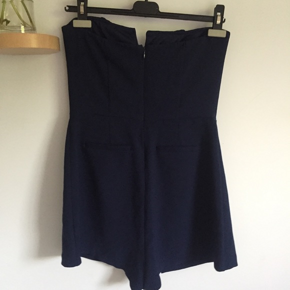 Dark Blue Strapless Romper - Picture 4 of 4